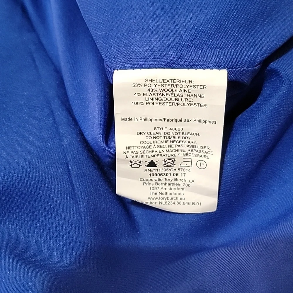 Tory Burch Royal Blue Jane Dress Women's Size 8